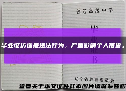 毕业证仿造是违法行为，严重影响个人信誉。缩略图