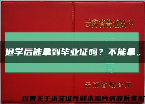 退学后能拿到毕业证吗？不能拿。缩略图