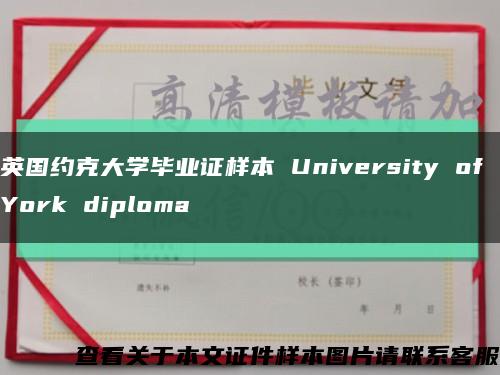 英国约克大学毕业证样本 University of York diploma缩略图