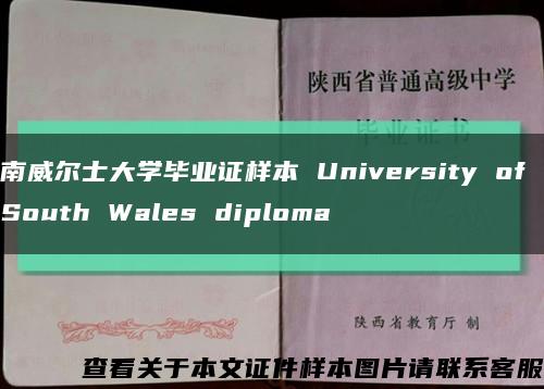 南威尔士大学毕业证样本 University of South Wales diploma缩略图