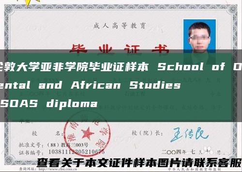 伦敦大学亚非学院毕业证样本 School of Oriental and African Studies SOAS diploma缩略图