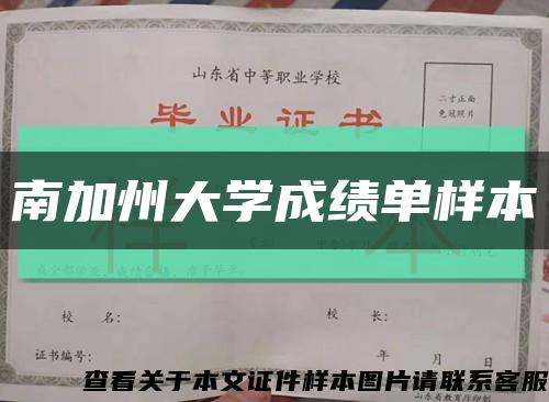 南加州大学成绩单样本缩略图