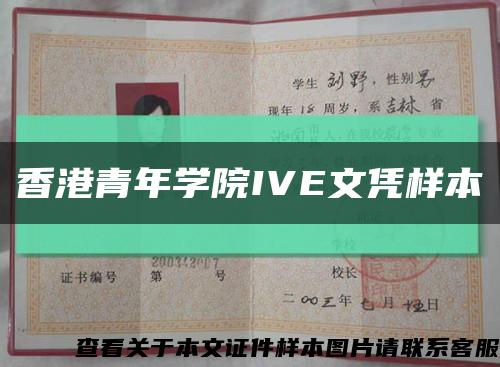 香港青年学院IVE文凭样本缩略图