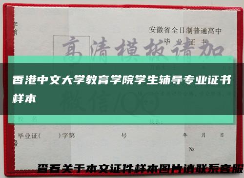 香港中文大学教育学院学生辅导专业证书样本缩略图