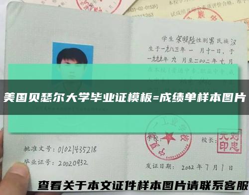 美国贝瑟尔大学毕业证模板=成绩单样本图片缩略图