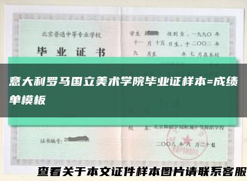 意大利罗马国立美术学院毕业证样本=成绩单模板缩略图