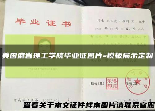 美国麻省理工学院毕业证图片=模板展示定制缩略图