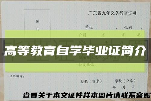 高等教育自学毕业证简介缩略图