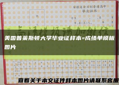 美国普莱斯顿大学毕业证样本=成绩单模板图片缩略图