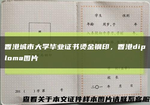 香港城市大学毕业证书烫金钢印，香港diploma图片缩略图