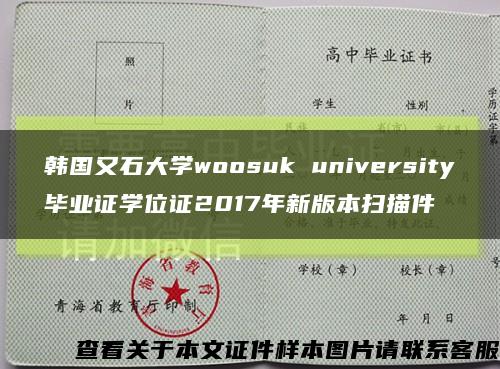 韩国又石大学woosuk university毕业证学位证2017年新版本扫描件缩略图