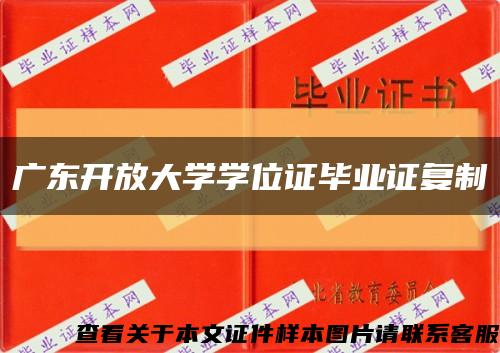 广东开放大学学位证毕业证复制缩略图