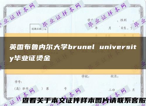 英国布鲁内尔大学brunel university毕业证烫金缩略图