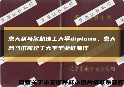 意大利马尔凯理工大学diploma，意大利马尔凯理工大学毕业证制作缩略图