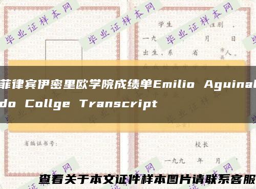 菲律宾伊密里欧学院成绩单Emilio Aguinaldo Collge Transcript缩略图