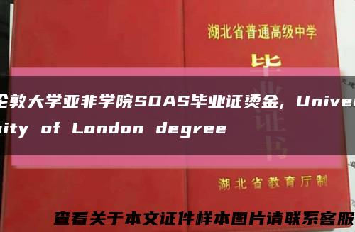 伦敦大学亚非学院SOAS毕业证烫金, University of London degree缩略图