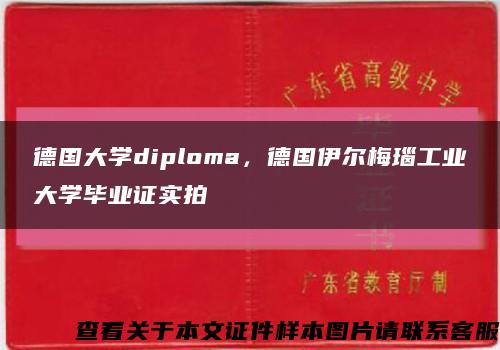 德国大学diploma，德国伊尔梅瑙工业大学毕业证实拍缩略图