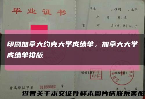 印刷加拿大约克大学成绩单，加拿大大学成绩单排版缩略图