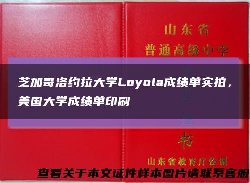 芝加哥洛约拉大学Loyola成绩单实拍，美国大学成绩单印刷缩略图