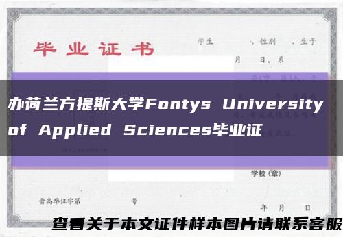 办荷兰方提斯大学Fontys University of Applied Sciences毕业证缩略图