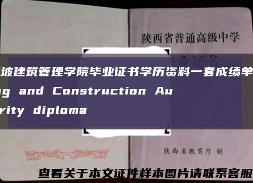 新加坡建筑管理学院毕业证书学历资料一套成绩单Building and Construction Authority diploma缩略图