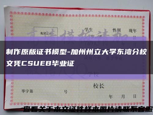 制作原版证书模型-加州州立大学东湾分校文凭CSUEB毕业证缩略图