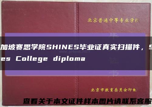 新加坡赛思学院SHINES毕业证真实扫描件，Shines College diploma缩略图