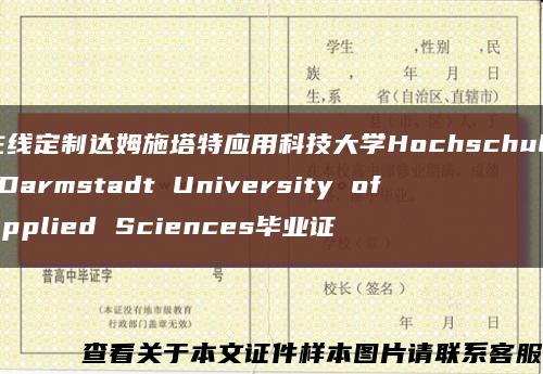 在线定制达姆施塔特应用科技大学Hochschule Darmstadt University of Applied Sciences毕业证缩略图