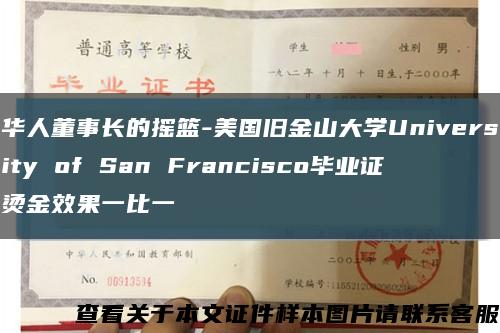 华人董事长的摇篮-美国旧金山大学University of San Francisco毕业证烫金效果一比一缩略图