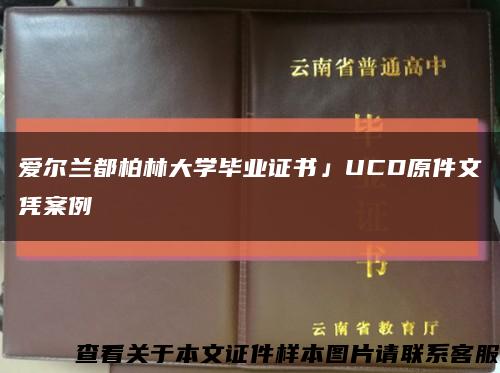 爱尔兰都柏林大学毕业证书」UCD原件文凭案例缩略图