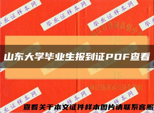 山东大学毕业生报到证PDF查看缩略图