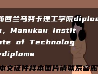 新西兰马努卡理工学院diploma，Manukau Institute of Technologydiploma缩略图