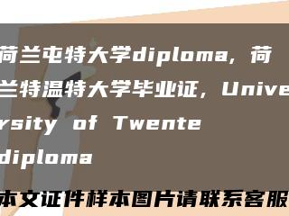 荷兰屯特大学diploma, 荷兰特温特大学毕业证, University of Twente diploma缩略图