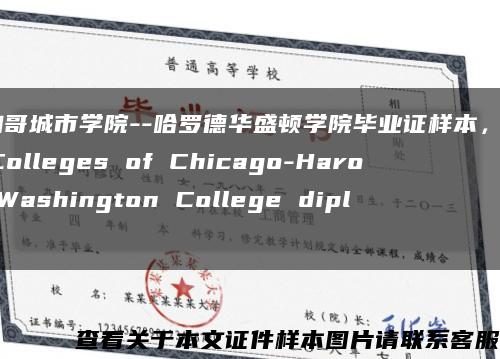 芝加哥城市学院--哈罗德华盛顿学院毕业证样本，City Colleges of Chicago-Harold Washington College diplom缩略图