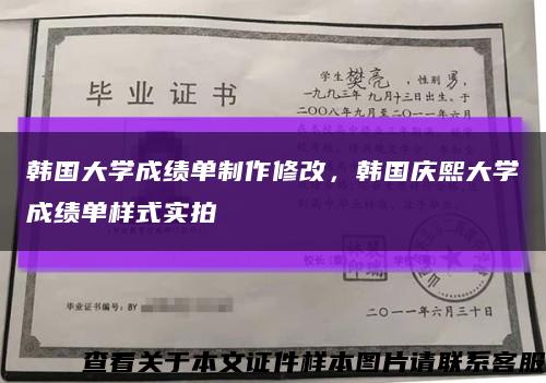 韩国大学成绩单制作修改，韩国庆熙大学成绩单样式实拍缩略图