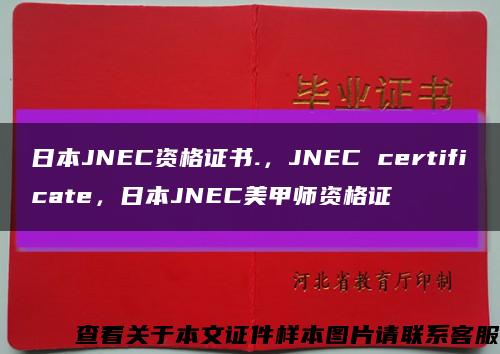 日本JNEC资格证书.，JNEC certificate，日本JNEC美甲师资格证缩略图