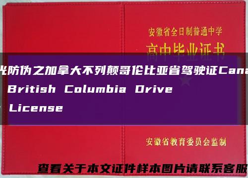 激光防伪之加拿大不列颠哥伦比亚省驾驶证Canadian British Columbia Driver's License缩略图