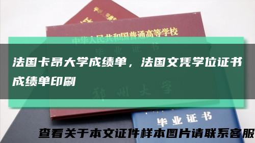 法国卡昂大学成绩单，法国文凭学位证书成绩单印刷缩略图