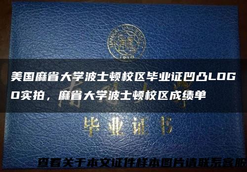 美国麻省大学波士顿校区毕业证凹凸LOGO实拍，麻省大学波士顿校区成绩单缩略图