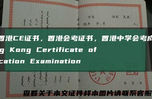 补办香港CE证书，香港会考证书，香港中学会考成绩单Hong Kong Certificate of Education Examination缩略图