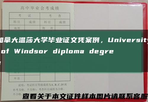 加拿大温莎大学毕业证文凭案例，University of Windsor diploma degree缩略图