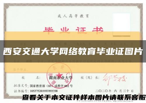 西安交通大学网络教育毕业证图片缩略图