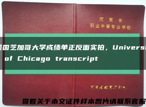 美国芝加哥大学成绩单正反面实拍，University of Chicago transcript缩略图