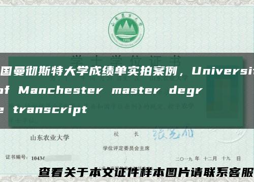 英国曼彻斯特大学成绩单实拍案例，University of Manchester master degree transcript缩略图