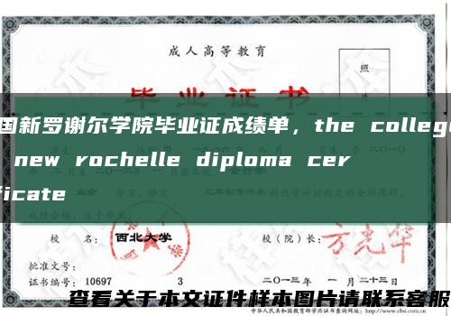 美国新罗谢尔学院毕业证成绩单，the college of new rochelle diploma certificate缩略图