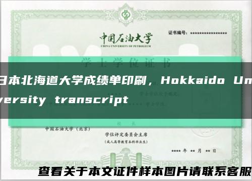 日本北海道大学成绩单印刷，Hokkaido University transcript缩略图