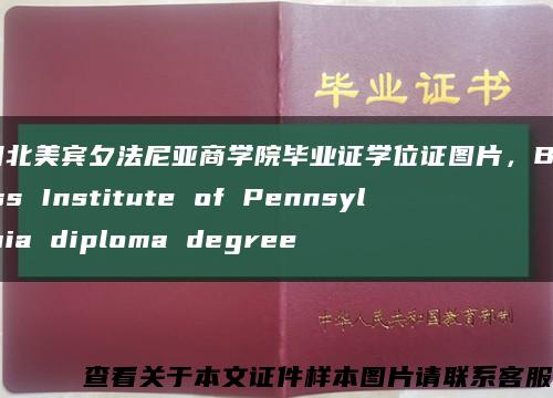 美国北美宾夕法尼亚商学院毕业证学位证图片，Business Institute of Pennsylvania diploma degree缩略图