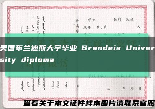 美国布兰迪斯大学毕业証Brandeis University diploma缩略图