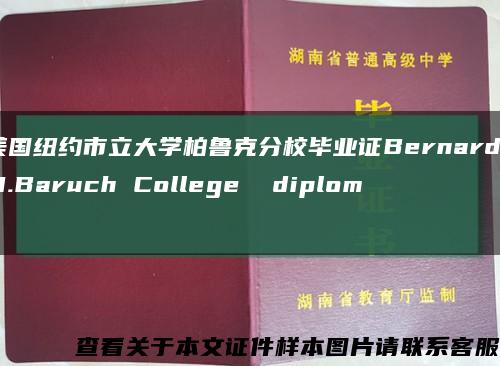美国纽约市立大学柏鲁克分校毕业证Bernard M.Baruch College  diploma缩略图