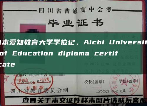 日本爱知教育大学学位记，Aichi University of Education diploma certificate缩略图